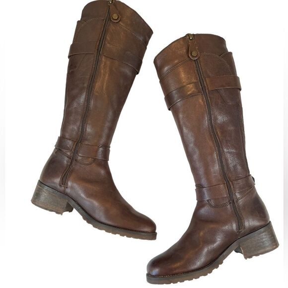 Fabianelli Sequoia Brown Leather Knee High Tall Riding Boots - Picture 4 of 16